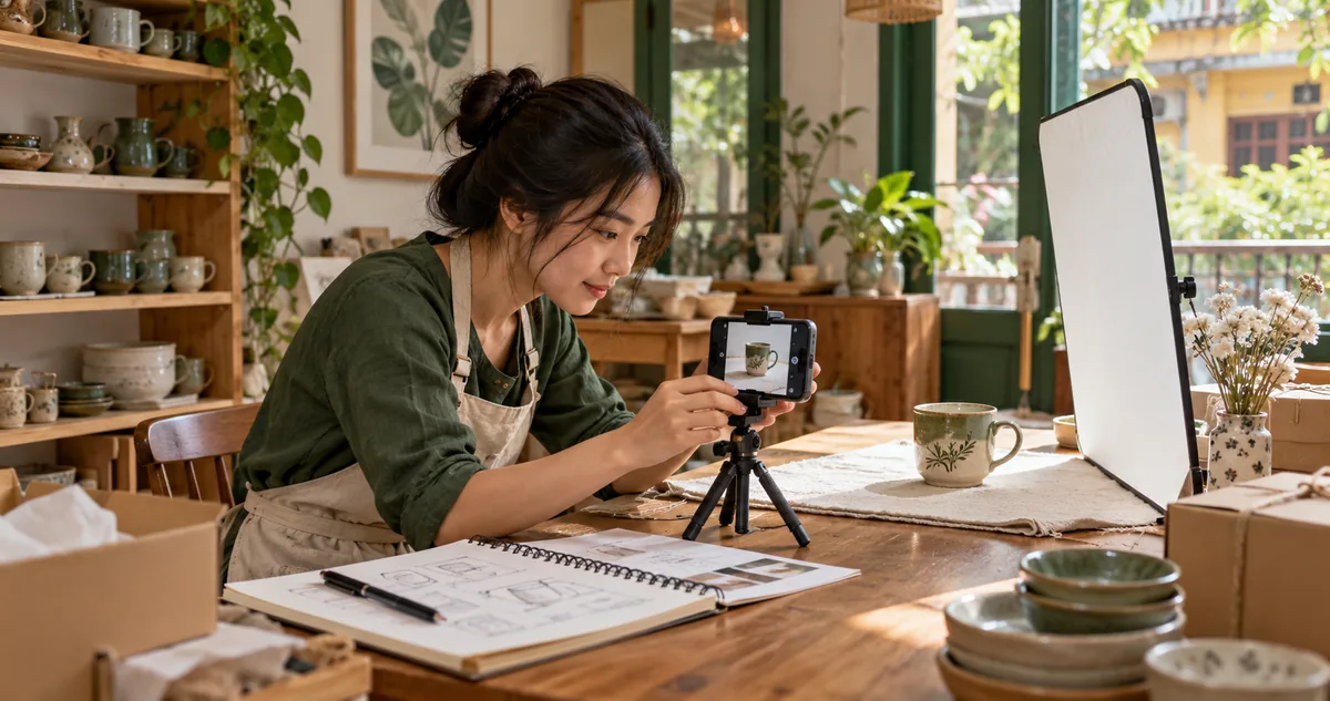 Chụp ảnh sản phẩm bằng điện thoại và ánh sáng cửa sổ